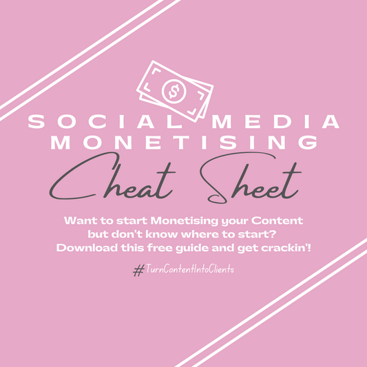 Social Media Monetisation Cheat Sheet